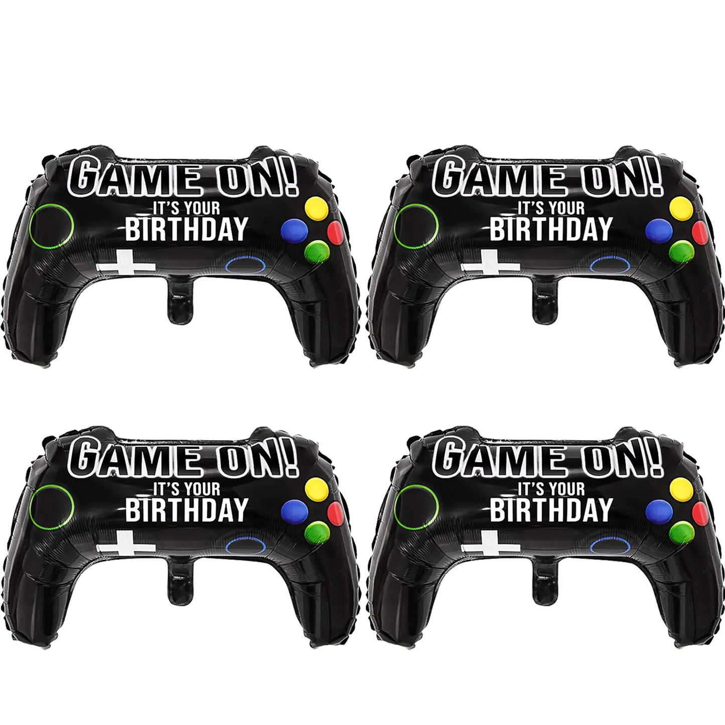 4 Packs Video Game Party Balloons 23.6 x 15.7 Inch Game on Balloons Video Game Controller Aluminum Foil Balloon for Birthday Party and Game Party Decoration