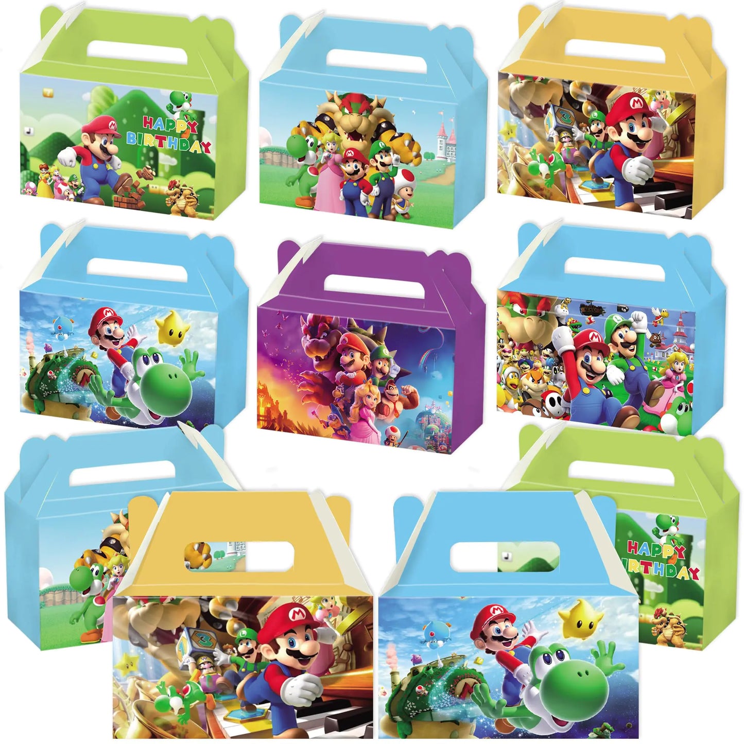 Mario Birthday Party Supplies Mario Party Supplies Include 12pcs Candy Box Mario Party Decorations Super Bro Party Gift Box Toy Box for Boys and Girls