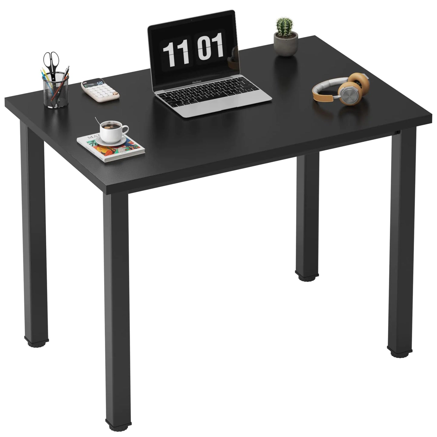 Need Small Desk 31.5 inch Sturdy Writing Desk for Small Spaces Small Computer Desk Teens Desk Study Table Laptop Desk Home Ofice Desk Black Metal Frame Black