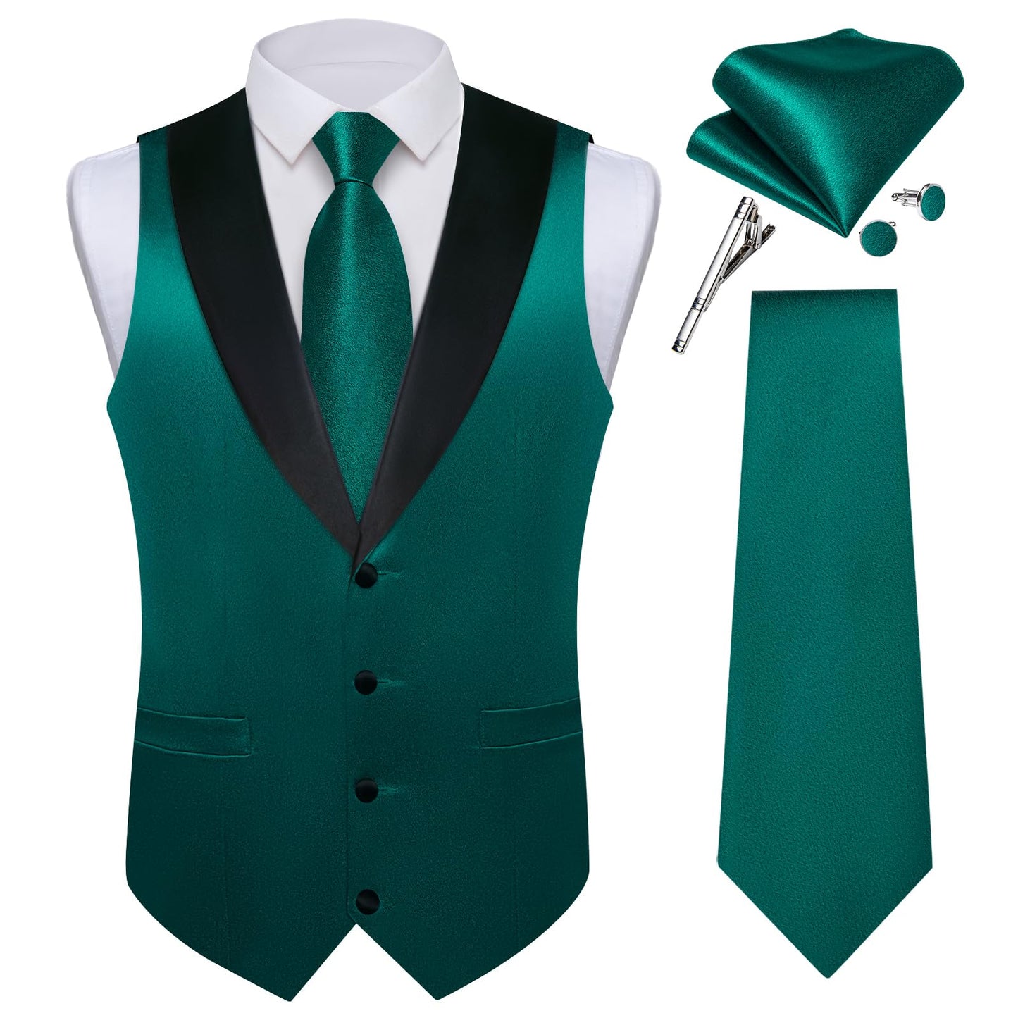 DiBanGu Teal Mens Suit Vest Business Formal Dress Waistcoat Vest for Suit Tuxedo Casual Wedding Dress Waistcoat Vest