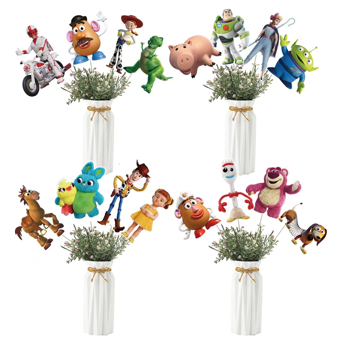 32PCS Toy Inspired Party DecorationsCenterpieces Decorations Stick Table Toppers For Birthday Party Baby Shower Party Supplies Decor Table Toppers