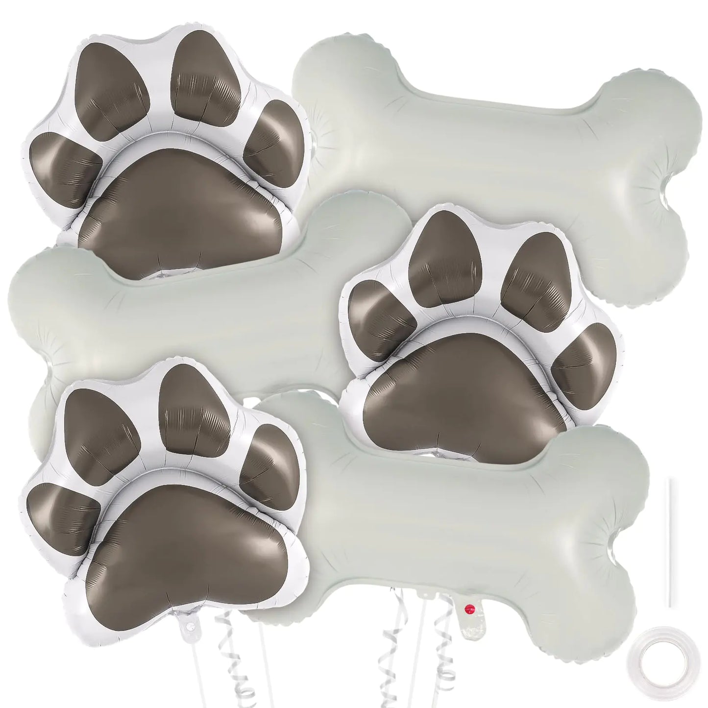 6 Pcs Dog Bone Balloons Paw Print Balloons 30 Inch Bone Shaped Foil Balloons Dog Party Decorations Paw Party Balloons for Pets Dog Birthday Party Decoration Supplies (Bone and Paw)