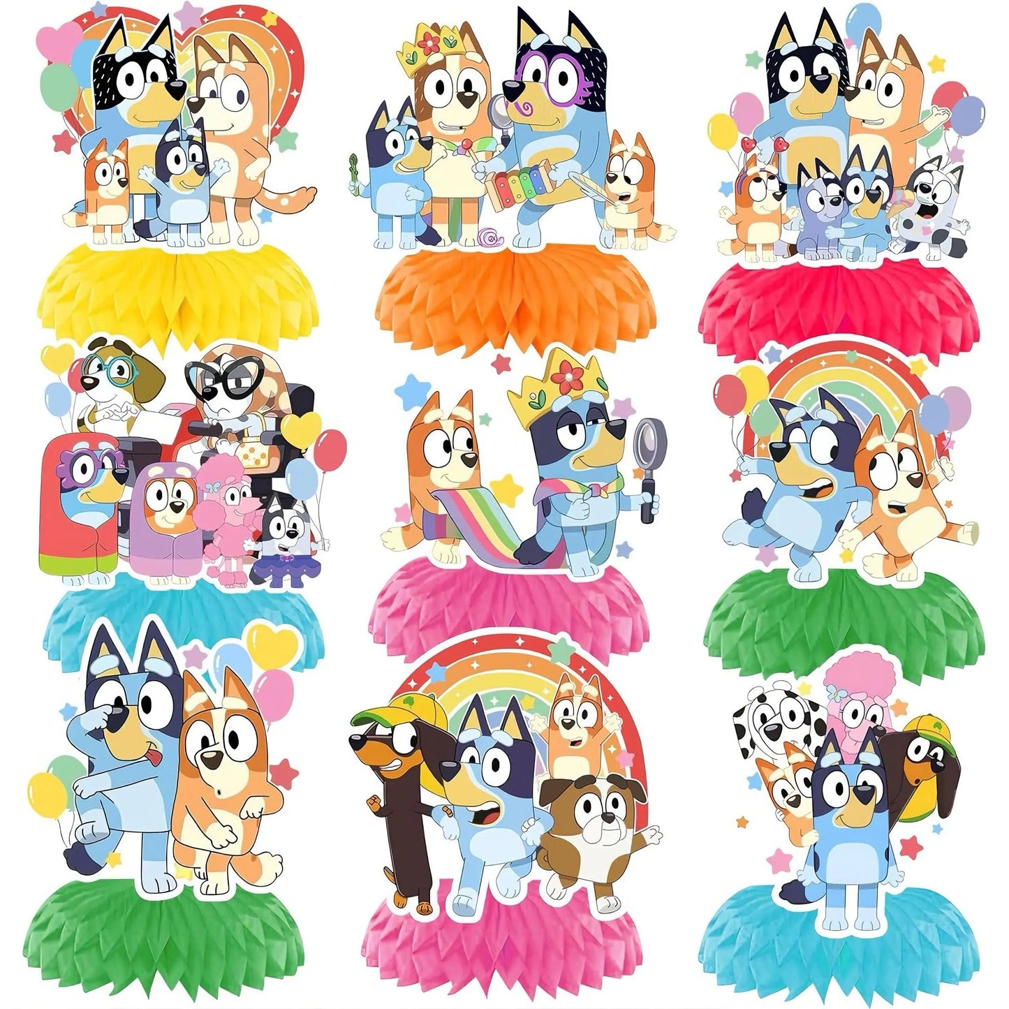 9PCS Cartoon Honeycomb Centerpieces for Decorations Centerpieces for Birthday Party DecorationsBirthday Party SuppliesPerfect Party Essential for Themed Parties & EventsParty favorsReward