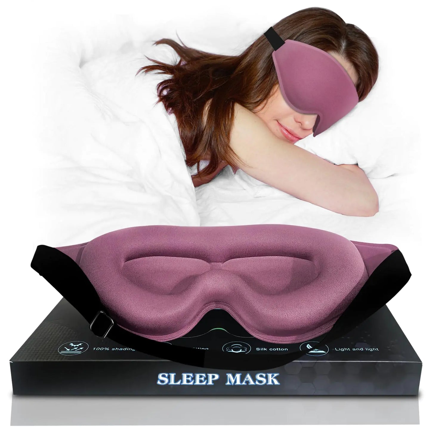 ABCDMM 3D Advanced Eye Mask for SleepingSleep mask,Sleep Eye Mask for Men Women,lash Sleeping mask for lash ExtensionsSleep mask Blackout,Eye Masks for Sleep (Purple;)