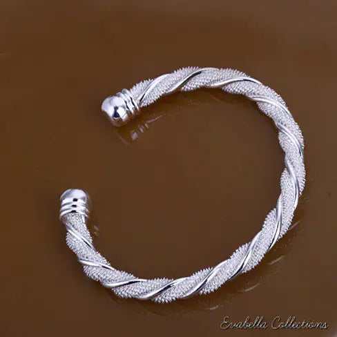 Beloved - The Silver Cuff Italian Design Bracelet by Evabella Collections
