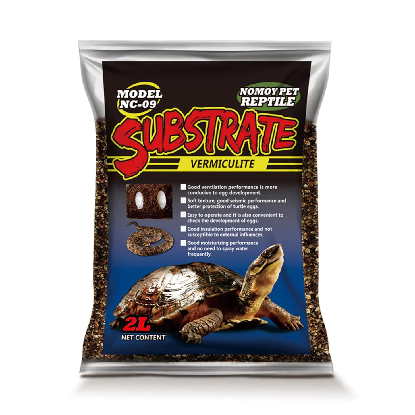 Hamiledyi Reptile Substrate Vermiculite Bedding Snake Hibernant moisturizing Soil Terrarium Bedding for Snake Tortoise Lizard Hatching Eggs(2.1Quart/2L)