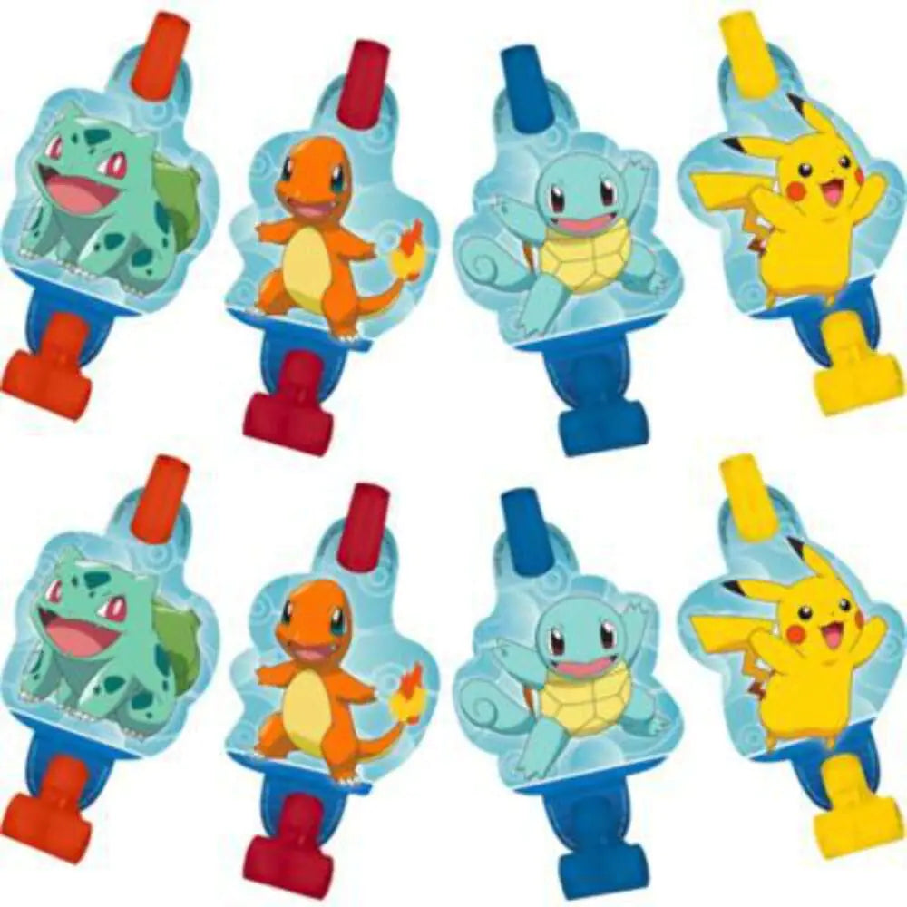 Pokemon Multicolor Party Blowouts - 5" 8 Pieces - Perfect Birthday Party Favors