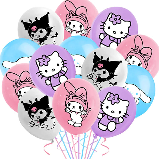 16Pcs Cute Anime Party Decoration Balloons Latex Balloon Anime Theme Party Supplies Kawaii Birthday Party Ballons