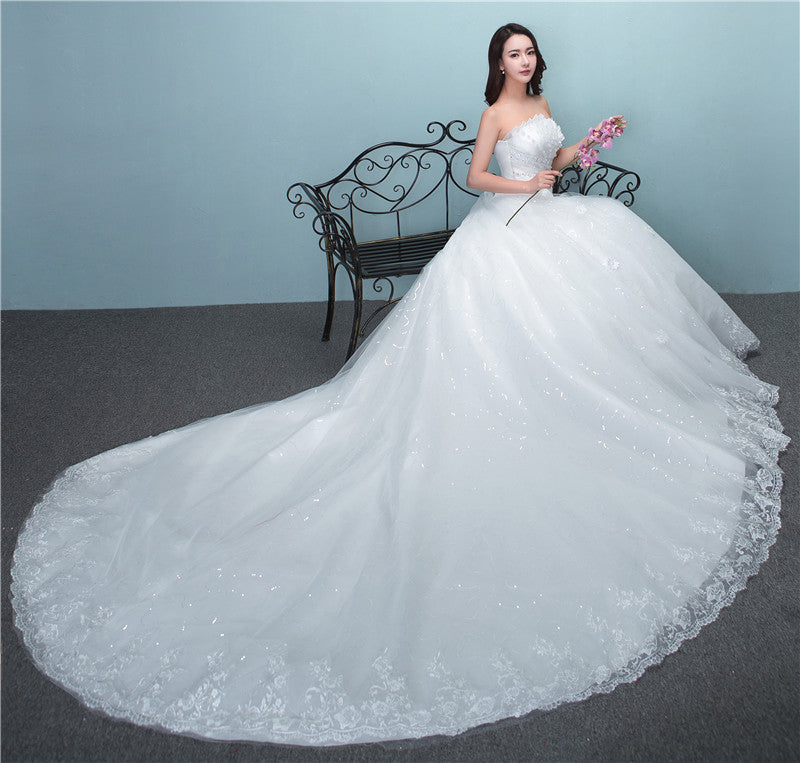 2020 New Wedding Dress with Train for Brides (Plus Size)