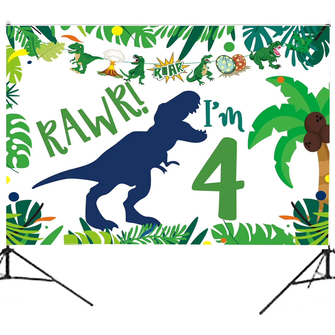 Dinosaur 4th Birthday Backdrop Party Decorations Roar im 4 Dinosaur Party DecorationsDinosaur Birthday Party Supplies 4 year old Boy4th Birthday Decorations For Boys Dinosaur Birthday Party Supplies