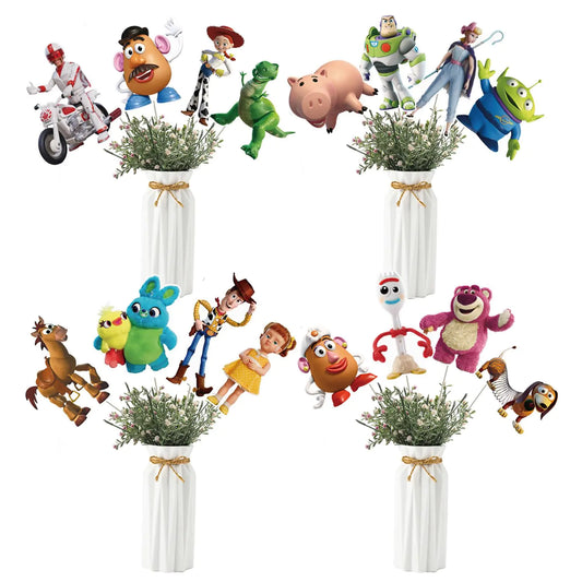 32PCS Toy Inspired Party DecorationsCenterpieces Decorations Stick Table Toppers For Birthday Party Baby Shower Party Supplies Decor Table Toppers
