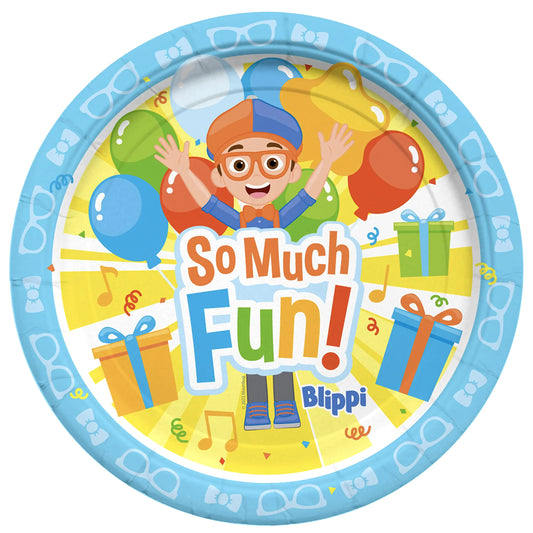 Treasures Gifted Officially Licensed Blippi Dessert Plates 8ct - 7in Blippi Party Plates - Blippi Birthday Party Supplies - Blippi Paper Plates - Blippi Plate Birthday Party - Blippi Party Supplies