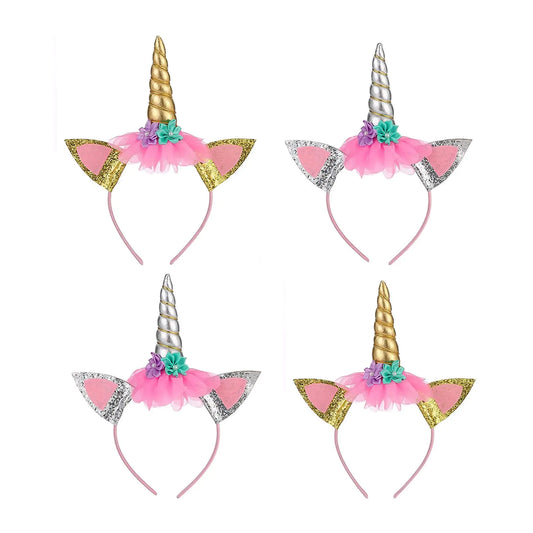 Little World 14 Pack Unicorn Headband Unicorn Party Supplies Gold/Silver Horn Headbands Unicorn Party Favors for Birthday Party St. Patricks Day Party Thanksgiving Day Christmas