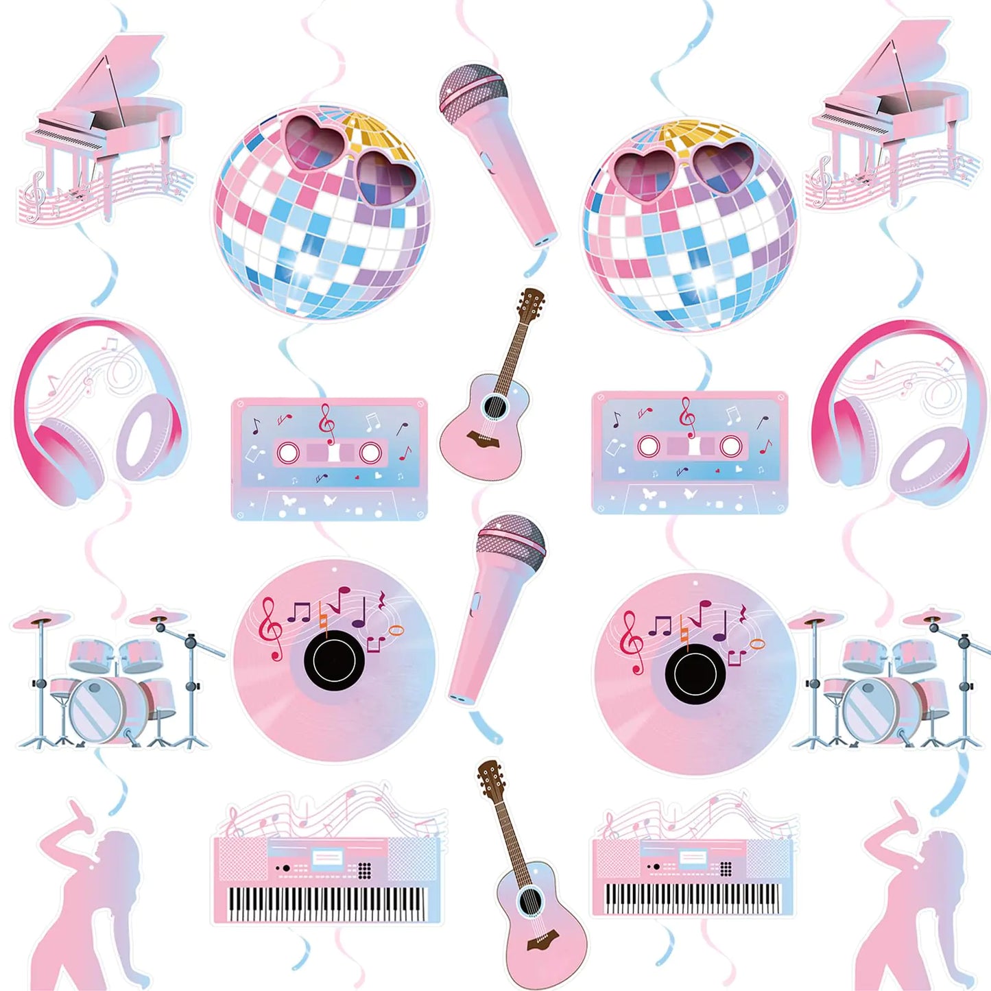 Music Star Birthday Swirl Decorations