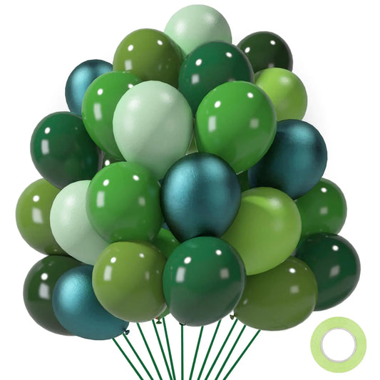 LovesTown 140PCS Green Balloons Set 12" Party Balloons Large Latex Balloons Garland Arch Kit for Birthday Party Decorations