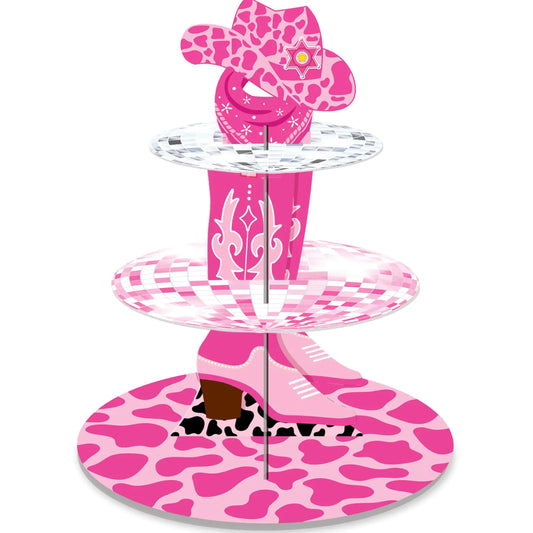 Western Cowgirl Cupcake Stand Party Decorations Cowgirl Bachelorette Party Cupcake Holder Western Lets Go Girls Cake Holder for Last Disco Bachelorette Party Cowgirl Birthday Western Rodeo Party