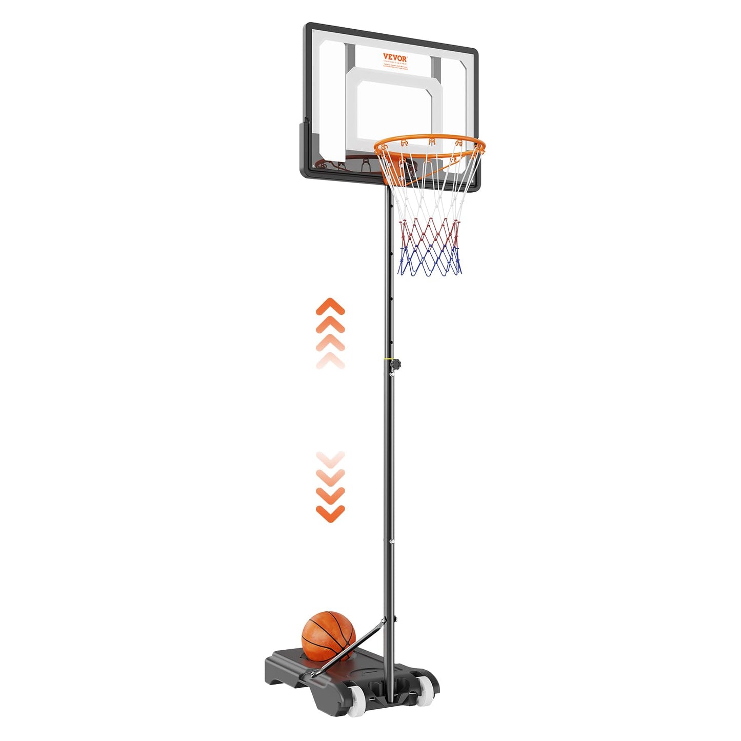 VEVOR Basketball Hoop 32 inch Basketball Hoops Goal 5-7 ft Adjustable Height Portable Backboard Hoop Kids Adults Basketball Court with Wheels Stand Fillable Base Basketball Hoop Outdoor/Indoor