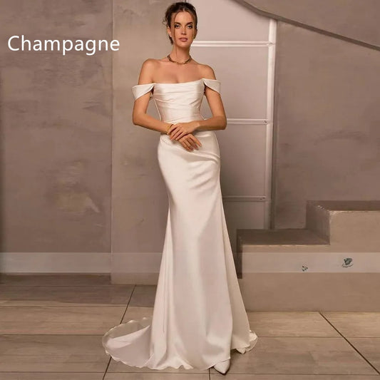 Ivory Satin Mermaid Wedding Dress