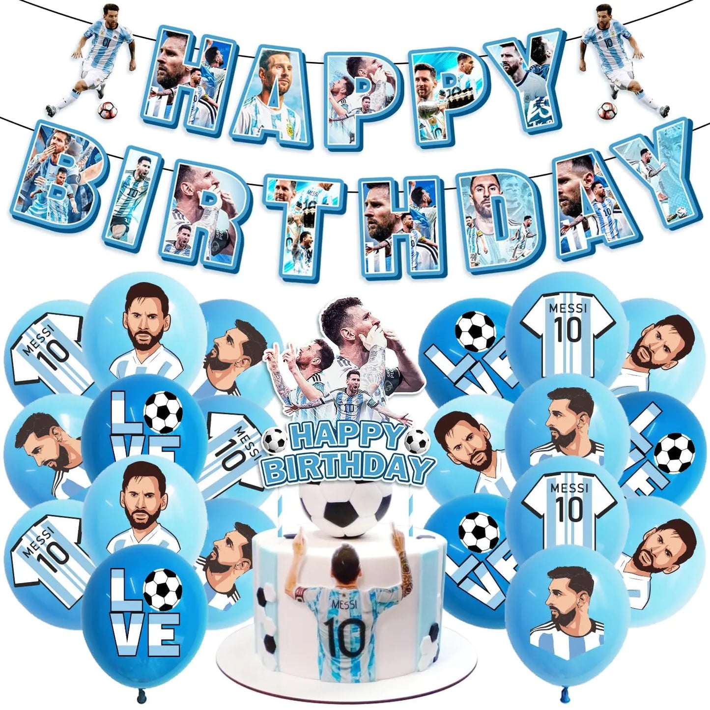 Soccer Themed Birthday Party Supplies Soccer Birthday Party Decorations Includes Banner Balloons Cake Toppers Football Party Favors Soccer Party Decorations for Kids Adults Birthday Party Favors