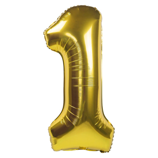 Party Kawaii 32 inch Giant Number Helium Foil Birthday Party Balloons (Gold Number 1)