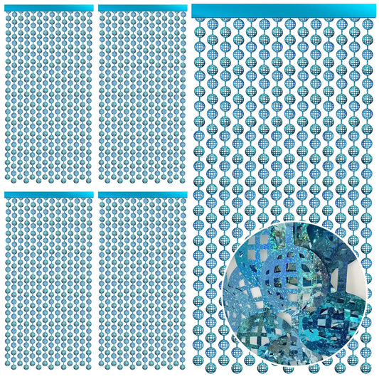 Disco Ball Foil Curtain 5 Packs Disco Bachelorette Party Decorations Blue 70s Party Streamers Disco Balls Decor Groovy Party Backdrop Birthday Photo Booth Wedding New Years Eve Party Supplies