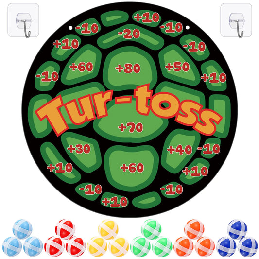 Turtle Toss Party Game with 18 Colorful Sticky Balls