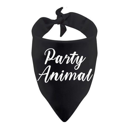 1 Piece Party Animal Dog Bandana Birthday Bandana Party Bandana Animal Neckwear (Party Animal Black)
