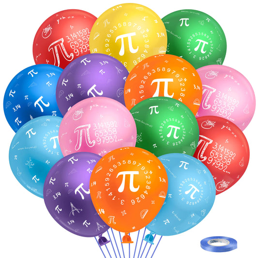 K1tpde Science Theme Party Balloons - 50pcs Math Pi Balloons for Teens Laboratory Graduation Party Decoration Math Themed Birthday Supplies