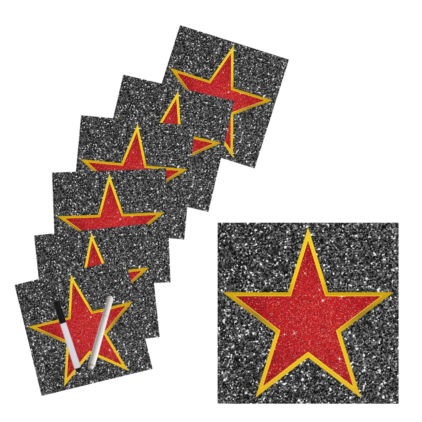 Starboling 25Pcs Movie Star Sticker DecorationsStar Movie Theme Party DecorationsRed Carpet Oscar Party DecorationsHollywood Party Decorations（Red ）