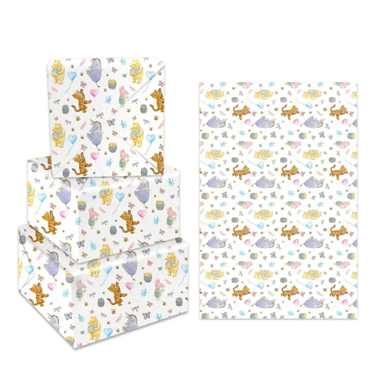 CORODER Winnie Wrapping Paper For Birthdays Party Decoration Party Favors Party Supply DIY Crafts Gift(5 Pack 29.5 x 19.7in)