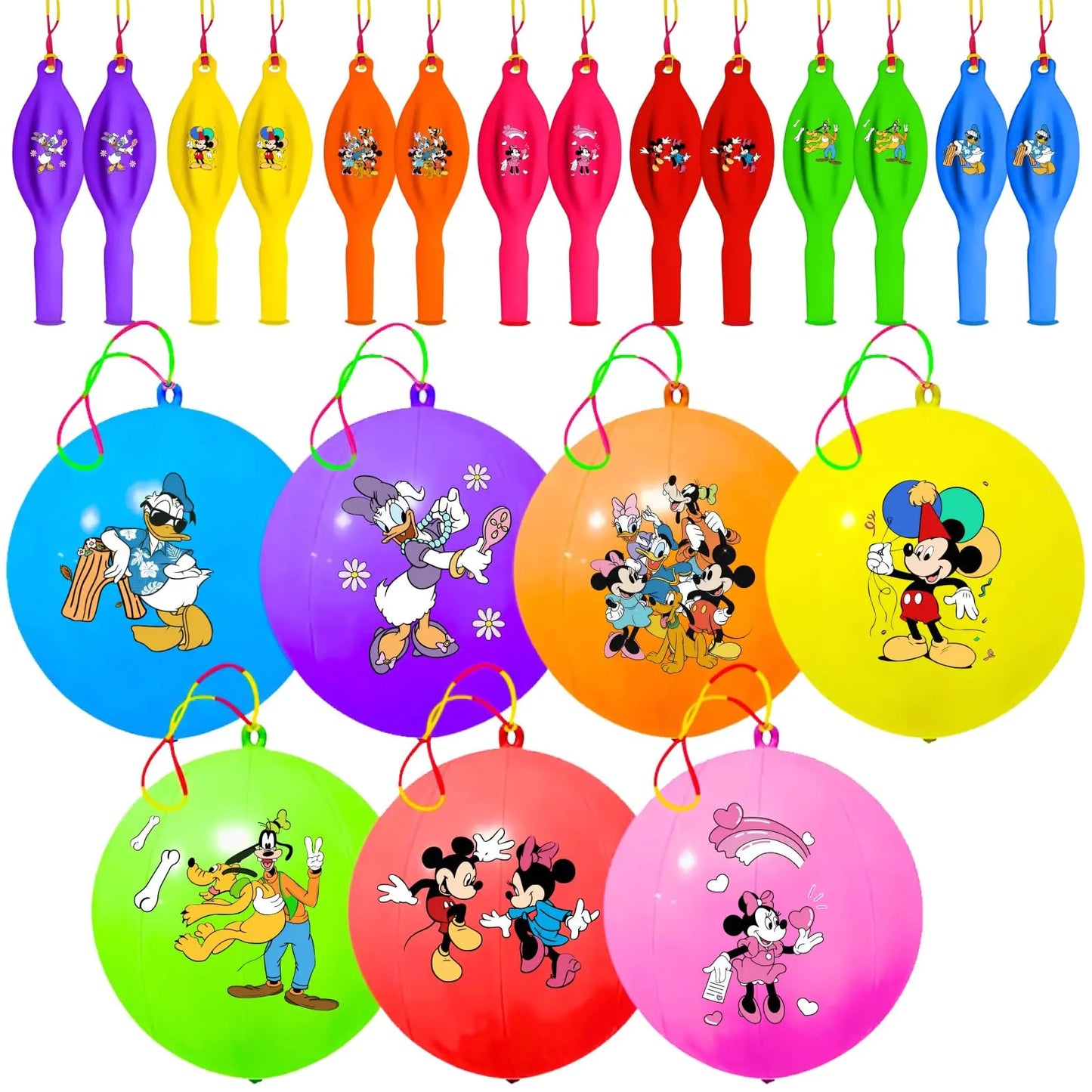 CHDGFB 21Pcs Mouse Punch Balloons，Mouse Party Favors for Bounce Balloons Mouse Birthday Party Supplies，Party Balloons for Punch Balloons，Prizes，Party Activities，School Rewards
