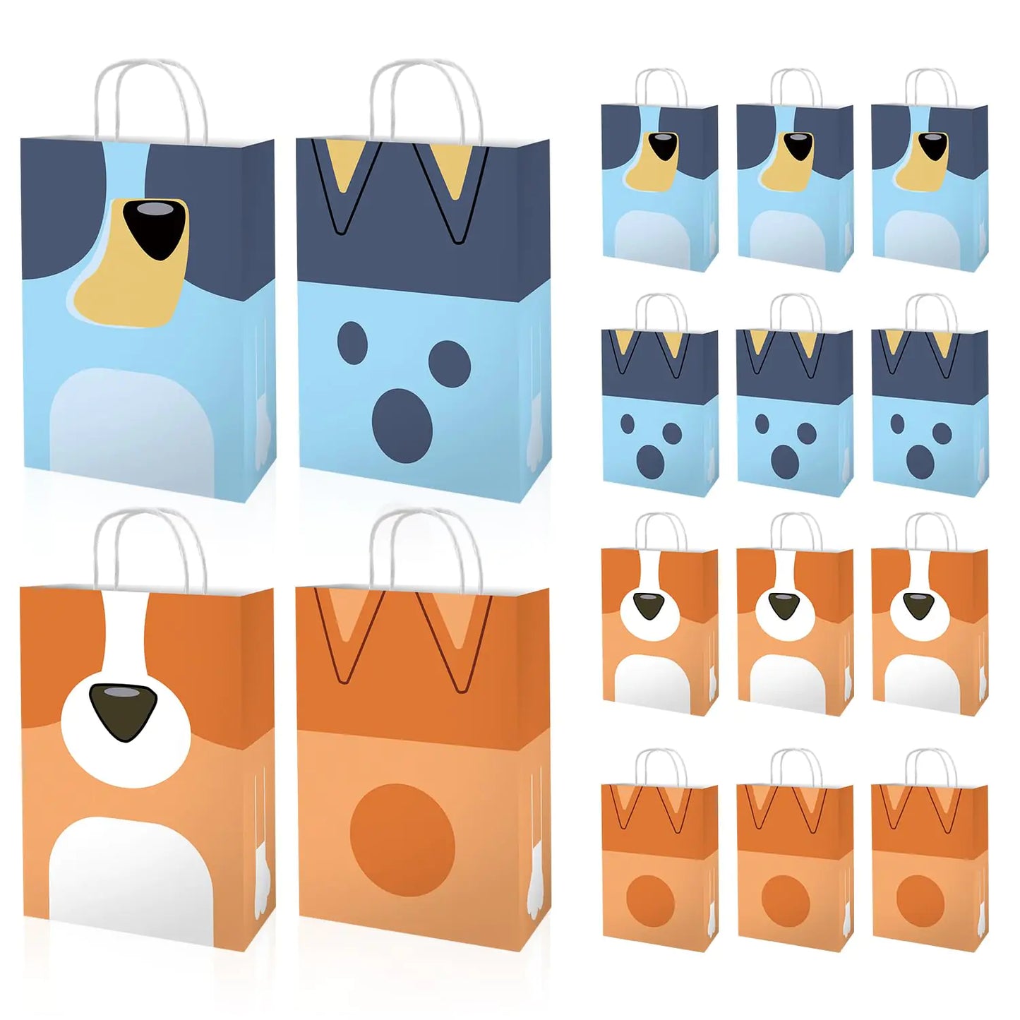 NF ORANGE 12PCS Blue Dog Party Gift Bags Blue Dog Birthday Party Supplies Blue Dog Party Decoration