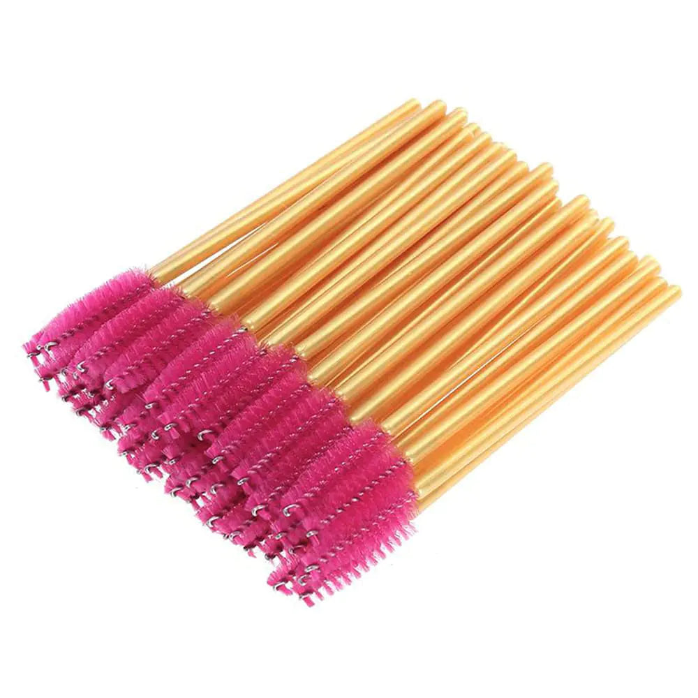 300 Pack Mascara Wands Bulk Disposable Eyelash Brushes for Extensions Upgrade Eye Lash Wand Makeup Tool Kit Gold/Rose
