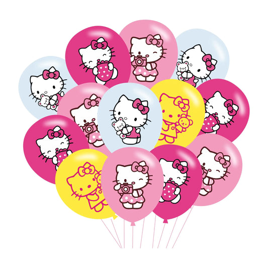 40pcs Pink Cats Birthday Party Balloons for Pink Cats Themed Birthday Party Decorations Supplies - 12 Inch