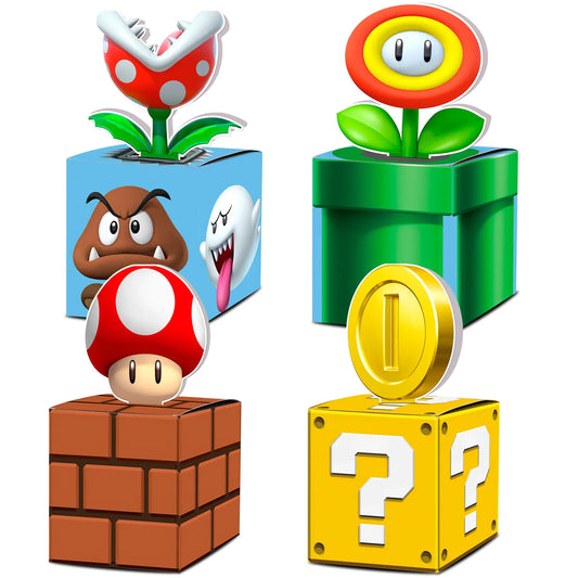 HOMEZZO Video Game Party Goody Treat Boxes 8 Pcs Birthday Party Supplies 5x5x5 Inches Brick Block Candy Gift Boxes for Kids Party Favor Party Table Decorations