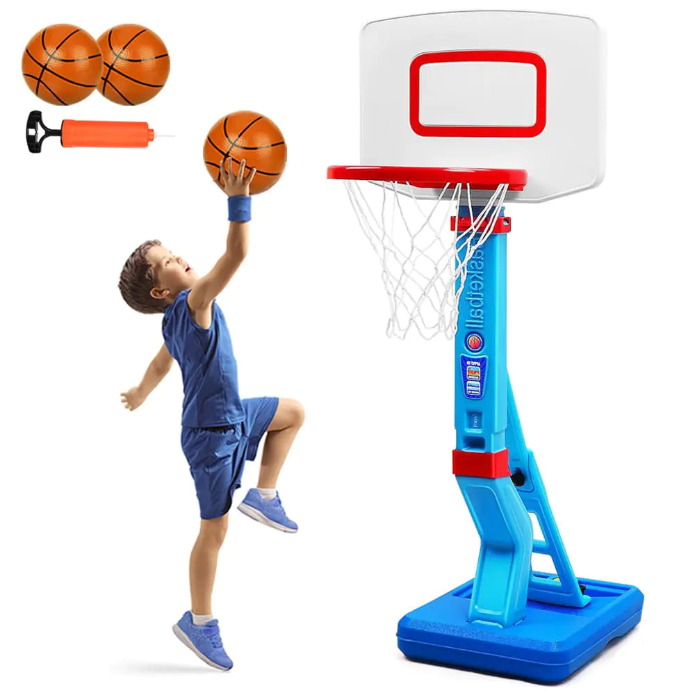 Toddler Basketball Hoop Height Adjustable Kids Basketball Hoop for Indoor Outdoor Play Portable Basketball Goal Poolside Basketball Hoop for Swimming Pool Basketball Toy for Kids Age 2 3 4 5 6 7 8