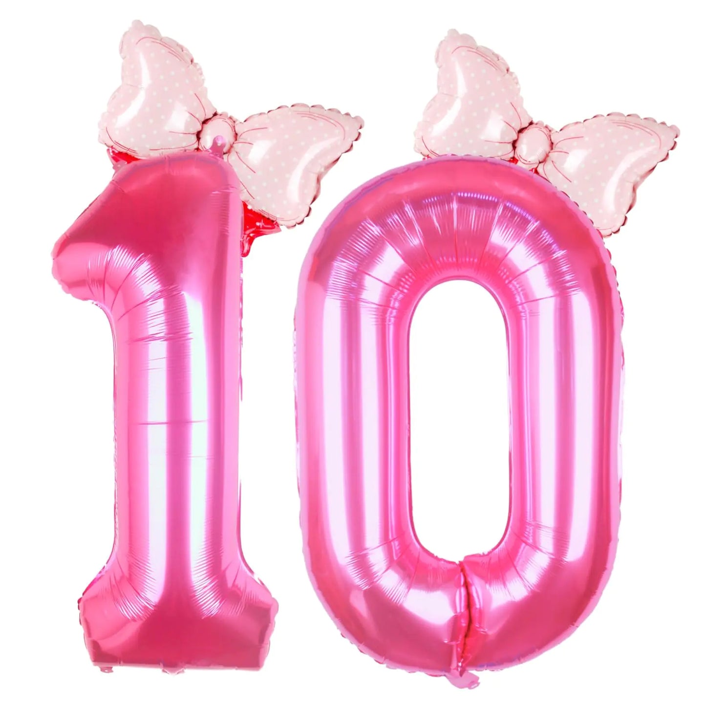 Kwuz 40 Inch Pink Number 1 Balloon with Mini Bow Balloon for Girls 1st Birthday Decorations Pink Mouse Princess Western Cowgirl Theme Birthday Party Balloons Decorations Supplies