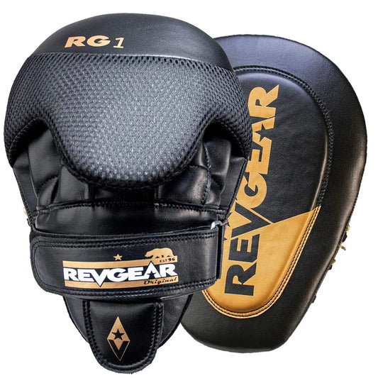 Revgear Boxing Pads Gel Focus - Boxing Mitts Boxing Training Pads Adjustable Hook and Loop Closure Durable Synthetic Leather Anti Shock Gel - Pair
