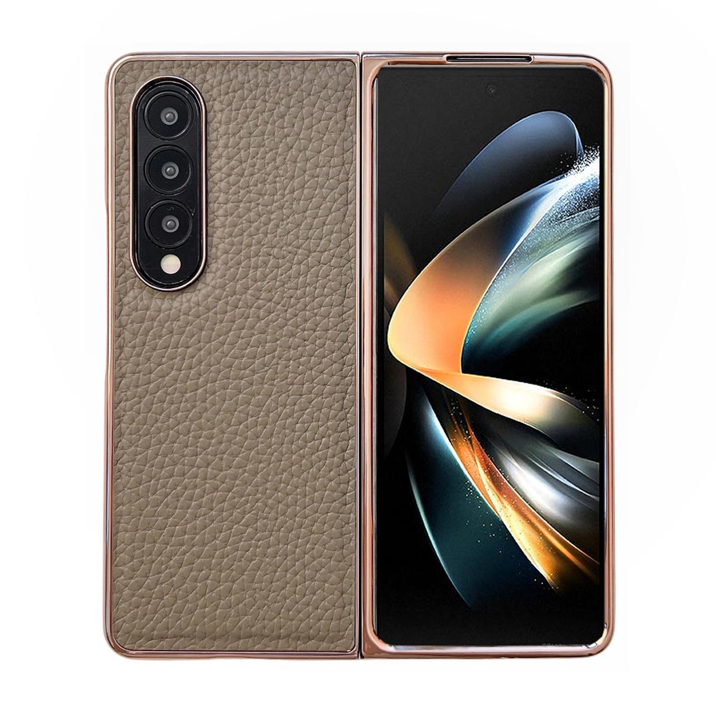 NNEDSZ Star Series Nano Electroplating Pu Case For Samsung Galaxy Z Fold 4 - Black