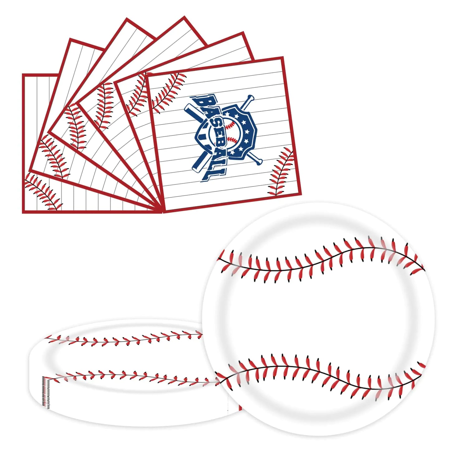 EVYIENEN 50 Pcs Baseball Plates and Napkins Party Supplies Baseball Birthday Party Decorations Sports Party Decorations for Birthday Party Plates Baseball Party Favors-Serves 25
