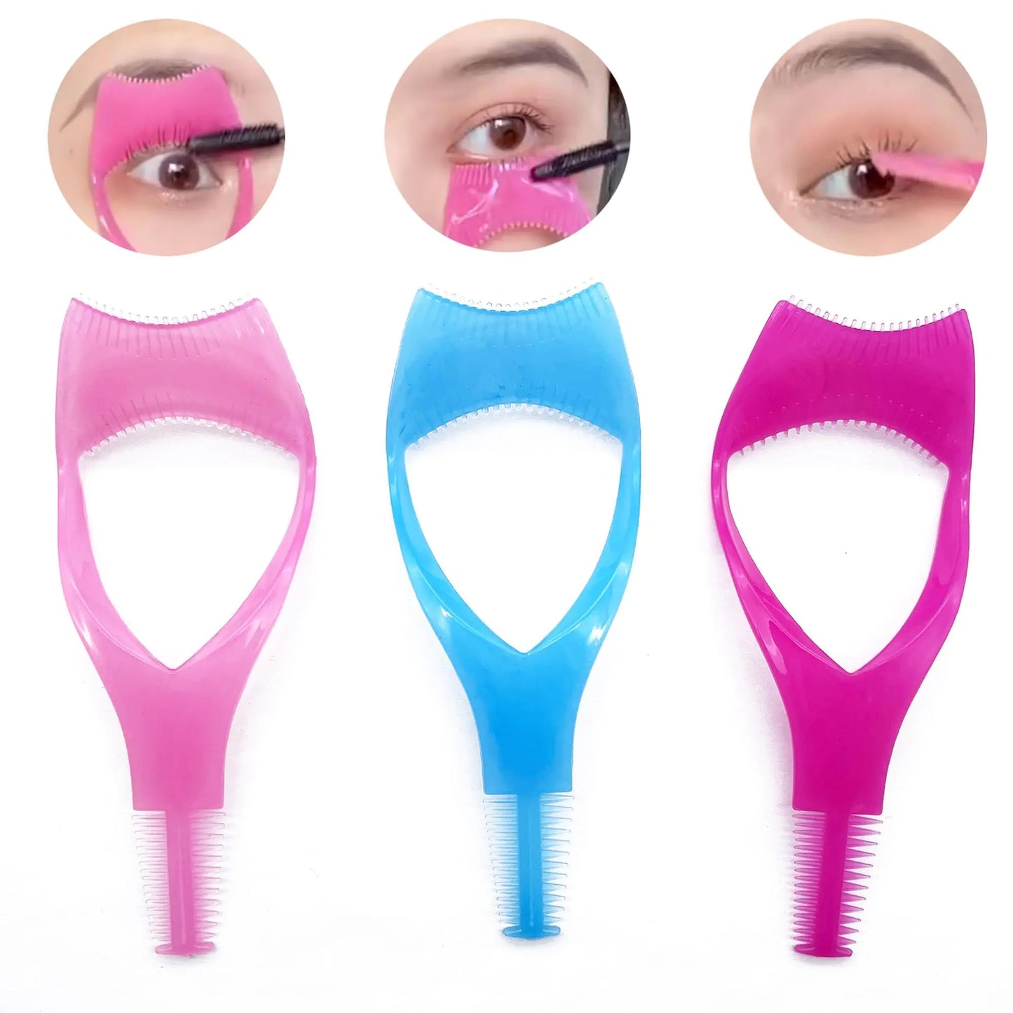 Mascara Shield Lash Buddy Applicator Tool NINGLASH 3 Pcs Lash Applicator Makeup Cosmetic Mascara Guard Eyelash Tool 3 in 1 Eyelash Tool Upper Lower Eye Lash Mascara Separator Tool Eyelash Comb