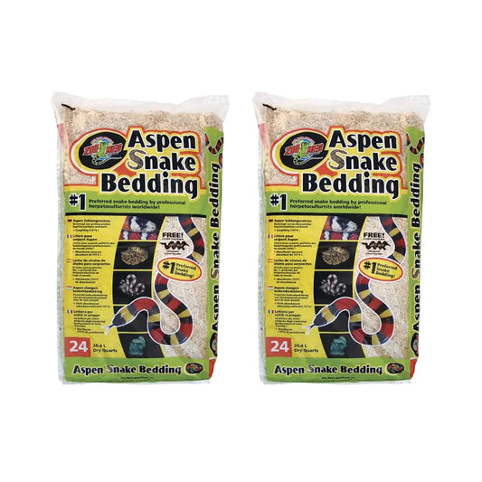 DBDPet (2 Pack) Aspen Snake Bedding - 24 Quart Bags - Perfect Bedding for Snakes - Includes Pro-Tip Guide