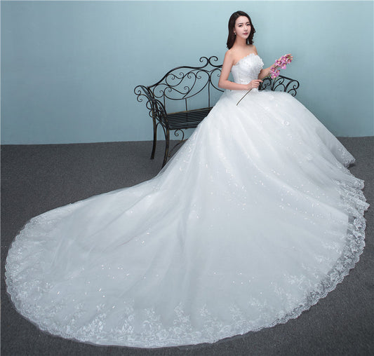 2020 New Wedding Dress with Train for Brides (Plus Size)