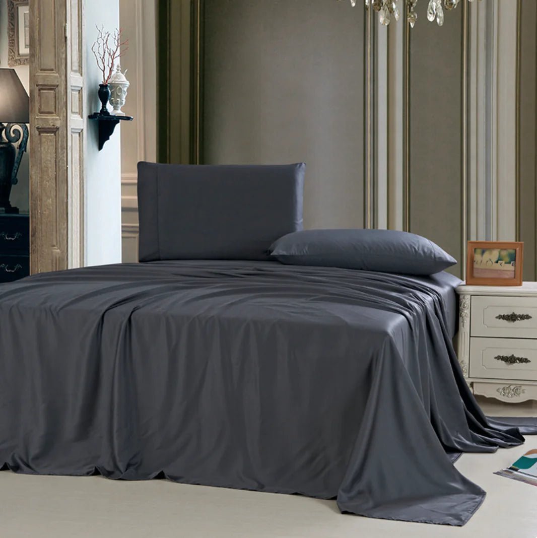 Bamboo Fiber Solid Color Bedding Set