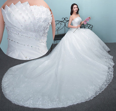 2020 New Wedding Dress with Train for Brides (Plus Size)