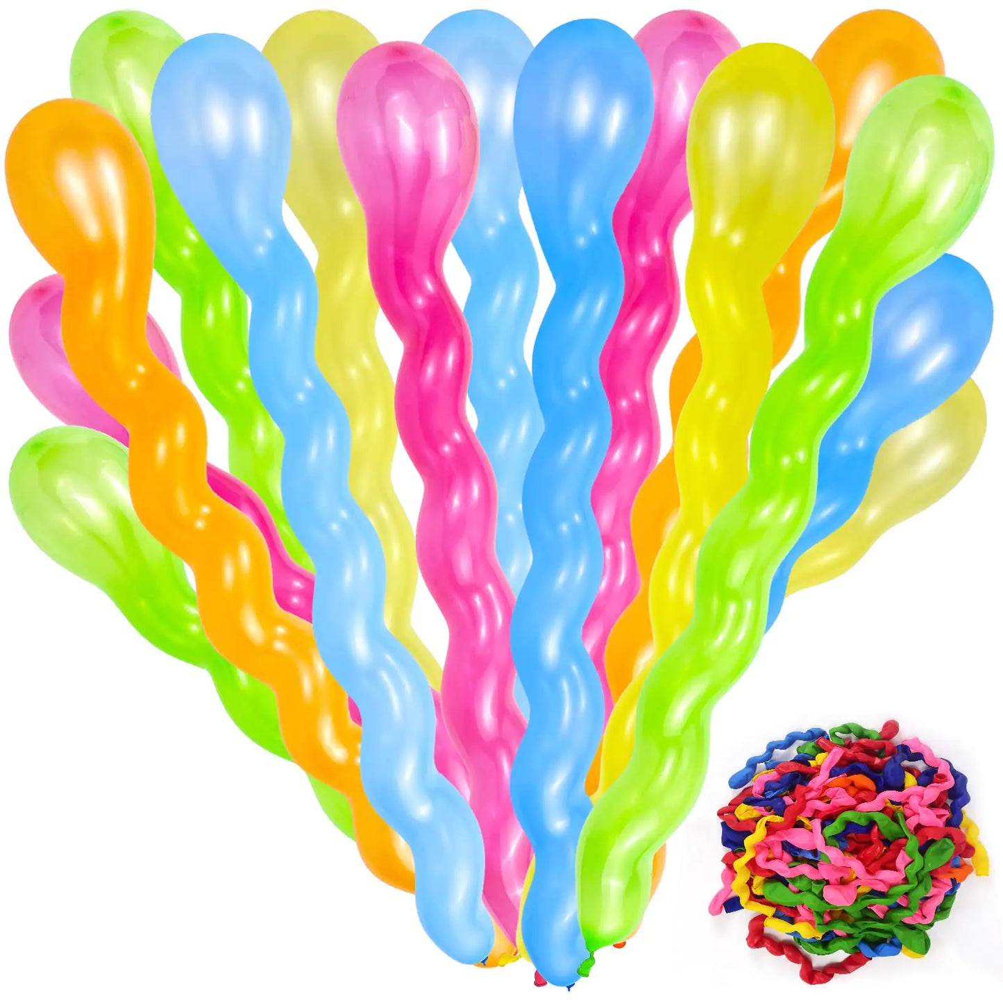100Pcs 40 Inches Latex Spiral Balloons for Assorted Boys Girls Birthday Party Balloons