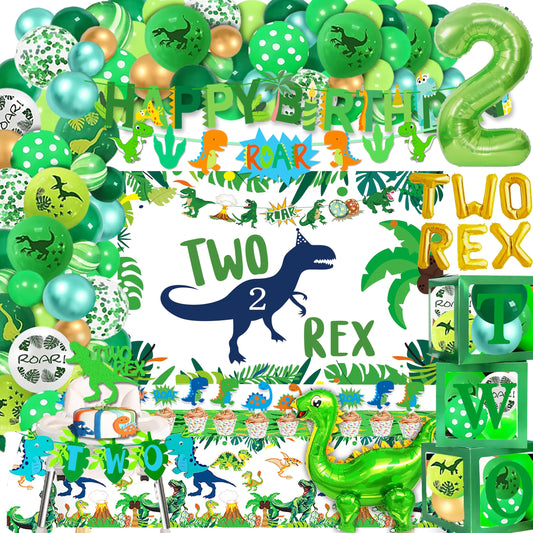 Two Rex Birthday Decorations Boy Dinosaur 2nd Birthday Party Decorations BoysBoys 2nd Birthday Party Decorations2nd Birthday Party Supplies Boy.