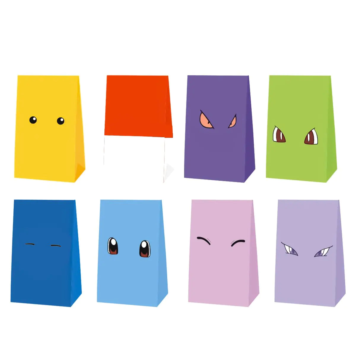 OULUN 16pcs Cartoon Animation Party Supplies Party Bags Cartoon Animation Birthday Party Candy Bags Thickened Paper Party Favor Bags