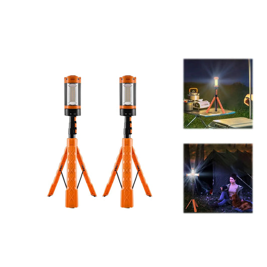 SakerPlus Upgraded Portable Camping Light with Stand2025 Upgraded Camping Lights RechargeableTent Lights for Camping for Power Outages Hiking Fishing2PCS