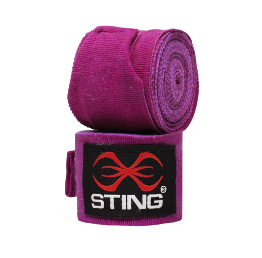 STING Elasticized Boxing Hand Wraps Boxing Equipment for Professional Competition and Training Purple 180 Inches